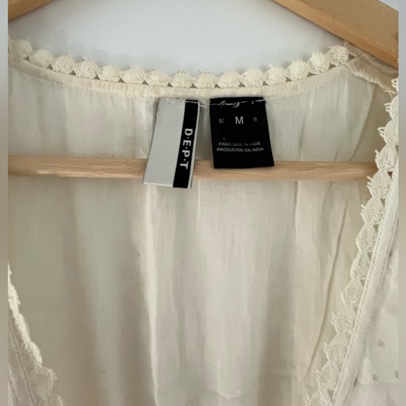 Cream-white gauzy knee length dress - Picture 5 of 5